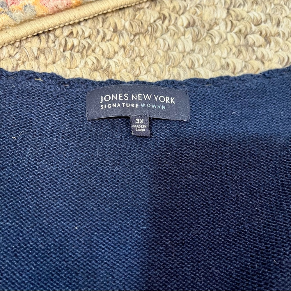 Jones New York Navy Crochet Tank Top size 3X - Picture 6 of 7